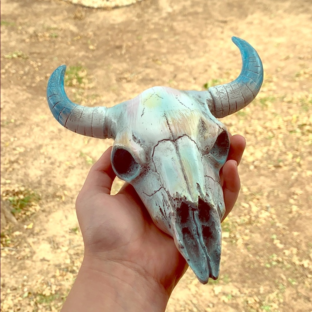 Rainbow tinted SKULL wall decor